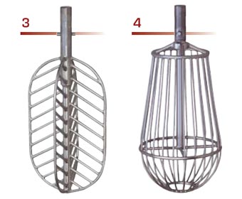 3. Cross whisk 4. Thick wires whisk