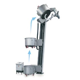 Lifting tilting unit for 600 L bowl complete with scraping arm